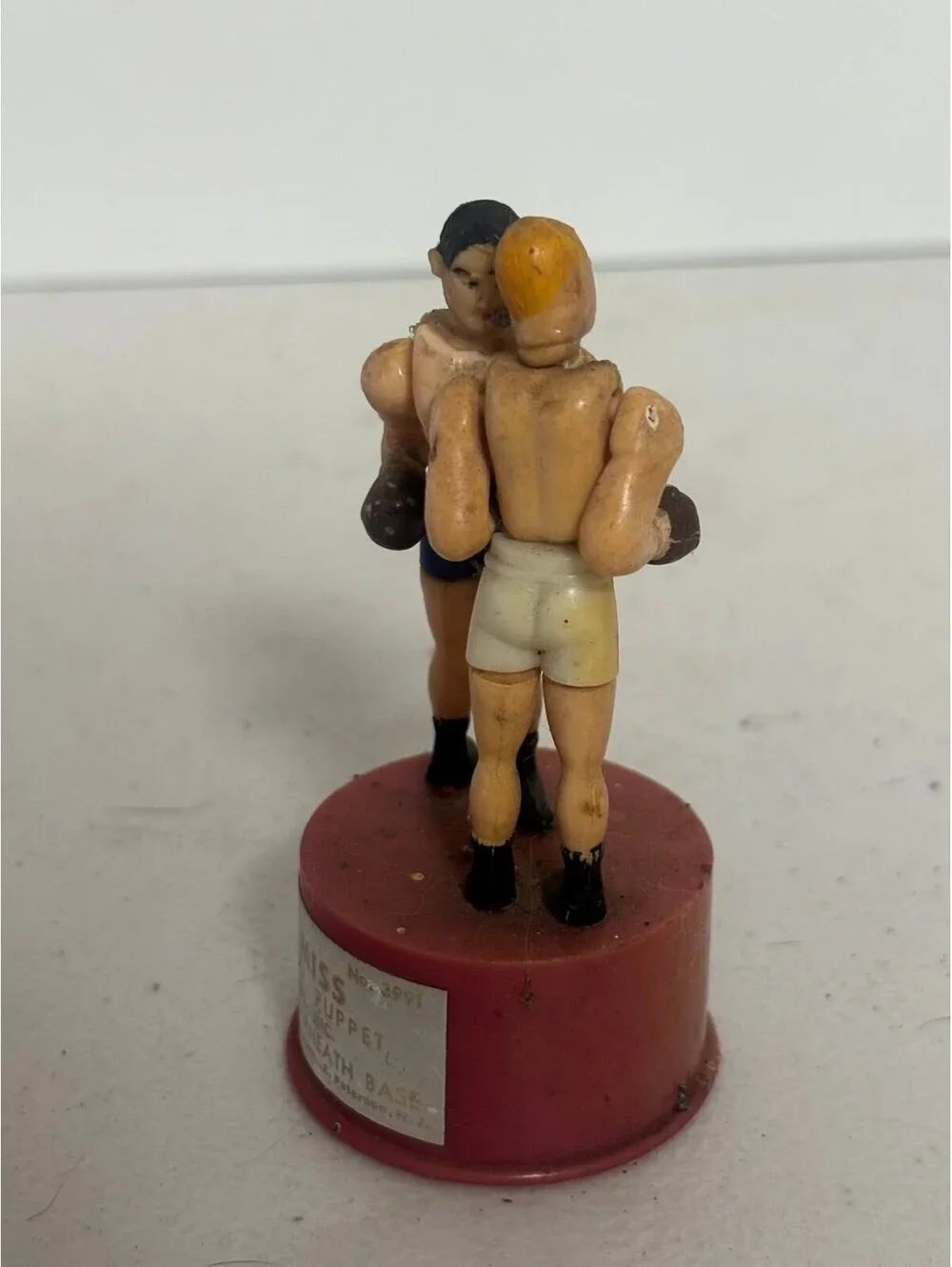 Vintage Kohner Bros Hit N Miss Push Button Puppet Boxing Boxer Hong Kong Sticker